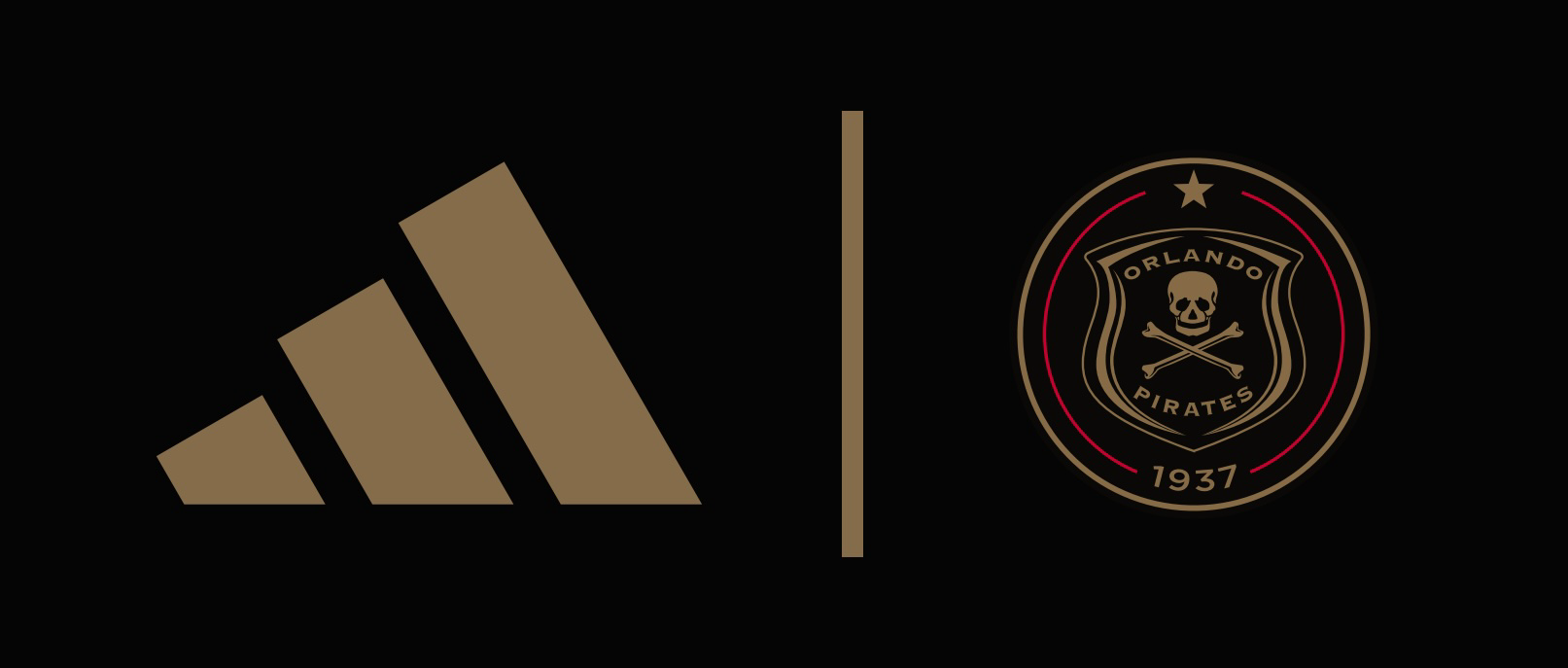 Orlando Pirates × adidas Home lock-up — tribar logo